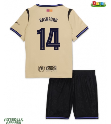 Barcelona Marcus Rashford #14 Bortaställ Barn 2025-26 Kortärmad (+ Korta byxor)
